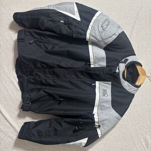 Tourmaster Jett Gray Padded Protective Motorcycle Jacket Mens XXL 2XL